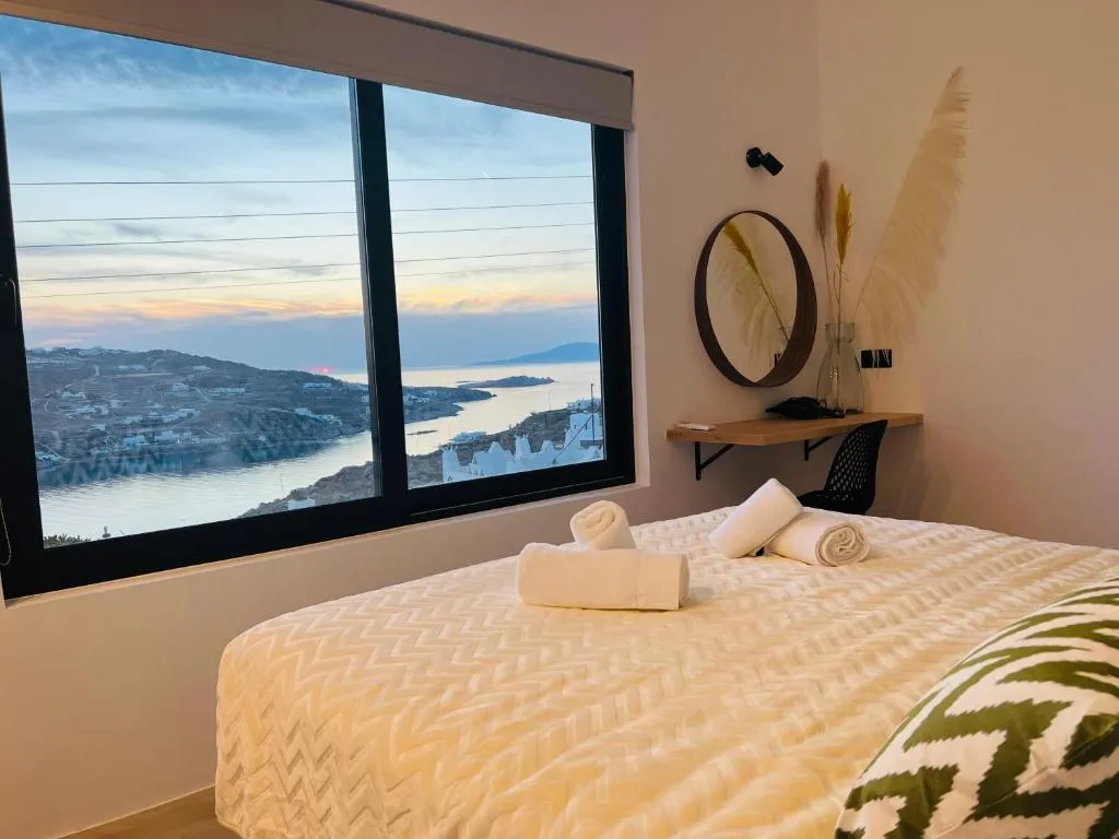 Image of Yalos Mykonos 4 Bedroom Luxury house 5 minute from Ornos Beach w sea & Sunset view